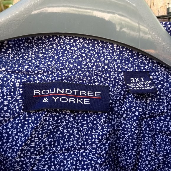 navy blue white floral pattern dress shirt - Picture 2 of 9